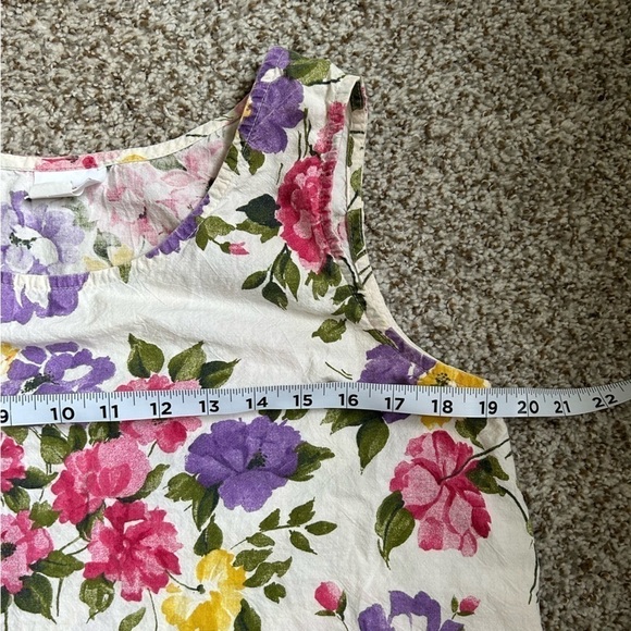 🦋 Incognito Off White Floral Vintage Tank Top Blouse Large Spring Easter - Picture 4 of 5